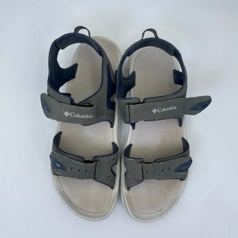 Columbia PFG Techsun III Sandal Men's Size 10 Grey/Blue Dual Strap BM4398-030